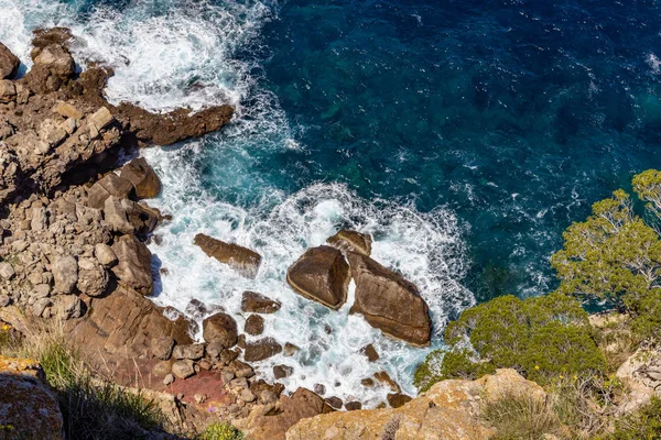 Naturskön Utsikt Över Norra Mallorcas Kust Mellan Bayalbufar Och Andratx — Stockfoto