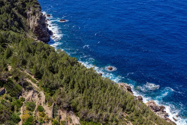 Naturskön Utsikt Över Norra Mallorcas Kust Mellan Bayalbufar Och Andratx — Stockfoto