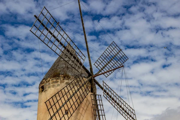 Moinho Vento Palma Ilha Baleares Maiorca Espanha Dia Ensolarado — Fotografia de Stock