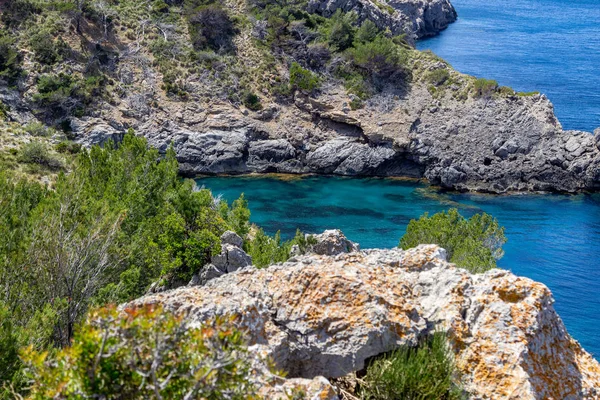 Bay Ses Caletes Peninsula Victoria Mallorca Rocky Coastline Turquoise Clear — Stock Photo, Image