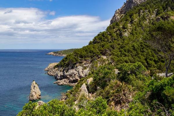 Bay Ses Caletes Στη Χερσόνησο Victoria Μαγιόρκα Βραχώδη Ακτογραμμή Και — Φωτογραφία Αρχείου