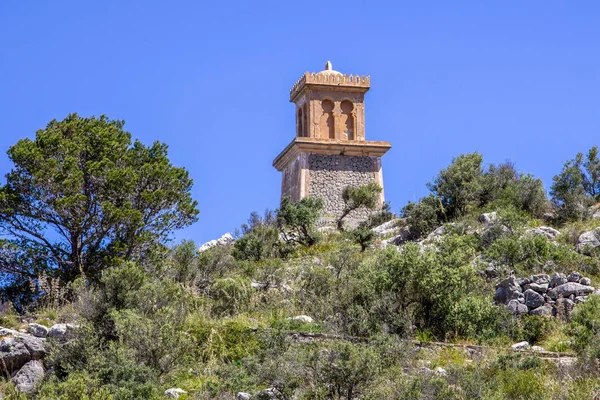 Scenic view at landscape around George Sand from view point Puig de la Moneda in the north of Mallorca