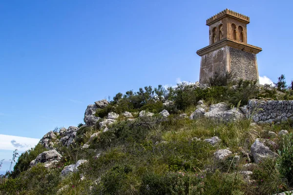 Scenic view at landscape around George Sand from view point Puig de la Moneda in the north of Mallorca