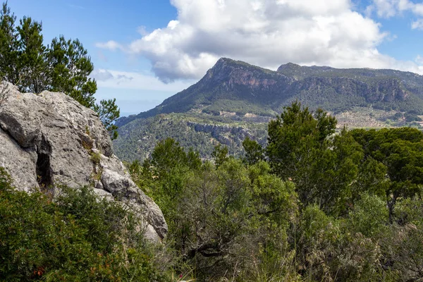 Scenic view at landscape around George Sand from view point Puig de la Moneda in the north of Mallorca