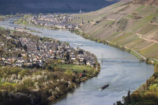 Kilátás Moselle Folyó Völgyére Bernkastel Kues Közelében Wehlen Zeltingen Rachtig — Stock Fotó