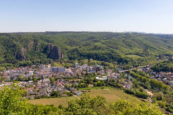 Hoge Hoek Uitzicht Vanaf Rotenfels Van Bad Muenster Stein Ebernburg — Stockfoto