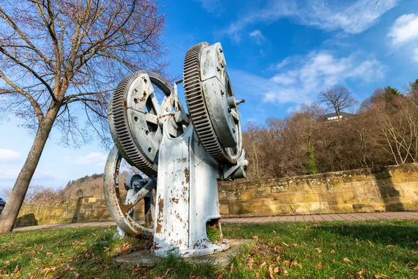 Historic Water Pump Gears Glan Promenade Meisenheim Germany — Stock Photo, Image