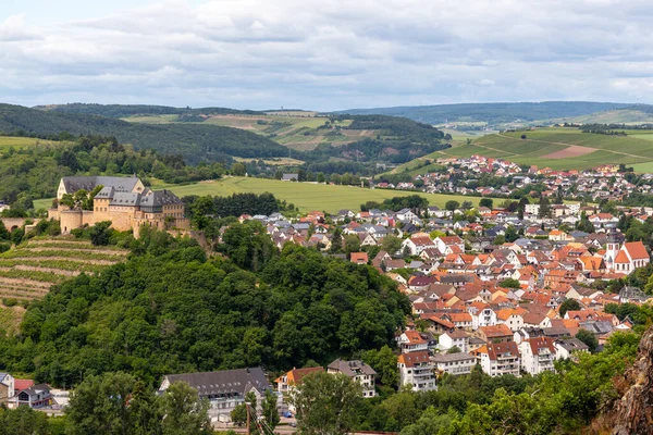 Widok Rheingrafenstein Mieście Bad Muenster Stein Ebernburg Zamku Ebernburg — Zdjęcie stockowe