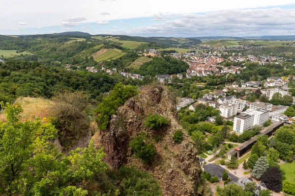 Widok Rheingrafenstein Mieście Bad Muenster Stein Ebernburg Zamku Ebernburg — Zdjęcie stockowe