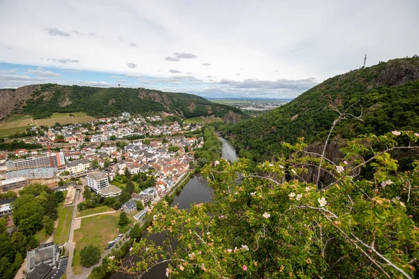 Landschappelijk Uitzicht Vanaf Rheingrafenstein Landschap Met Rivier Nahe Bad Muenster — Stockfoto