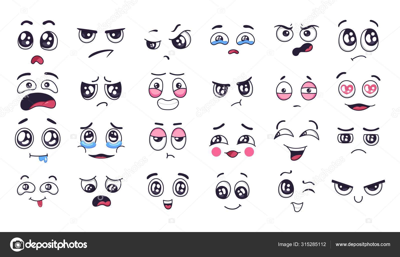 Expressão de rosto feminino doodle emoção fofa engraçada