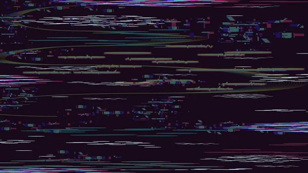 Glitch schade textuur. Vervormingsretro ruis effect, geen signaal abstract technisch probleem, vernietigd pixel defect vector achtergrond illustratie — Stockvector