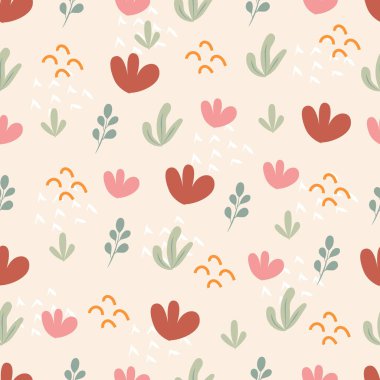 Karalama tarzında çiçeklerle kusursuz desen. Botanik arka plan.