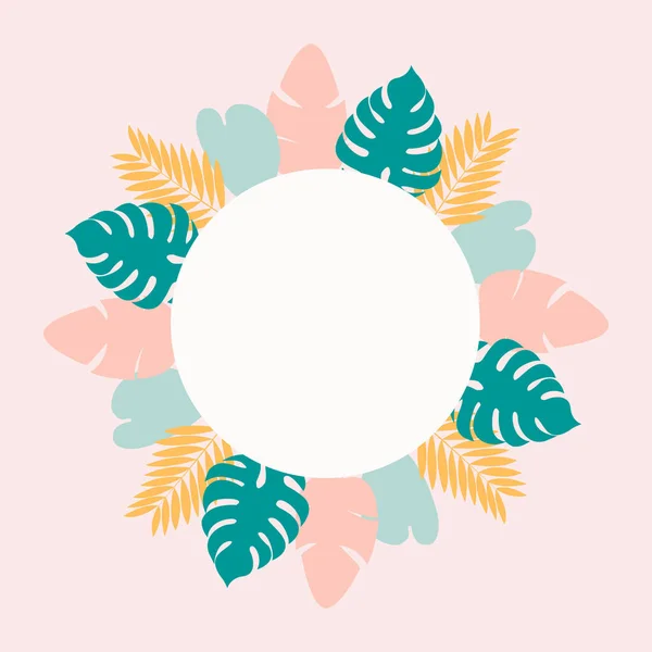 Fundo vetorial com folhas tropicais —  Vetores de Stock