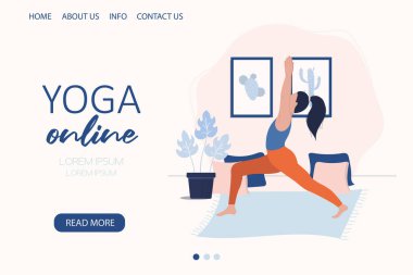 Yoga yapan genç bir kadın yoga pozunda pembe renkte yoga yapıyor. Yong kadını yoga yapıyor..