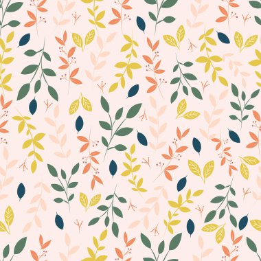 Pembe güllü modern botanik desenli. Çiçek arka planı