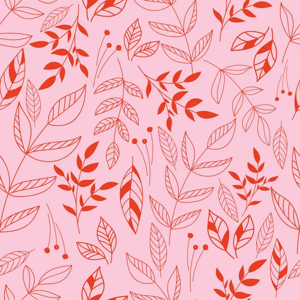 Moderno Patrón Botánico Sin Costuras Con Rosa Rosa Fondo Floral — Vector de stock