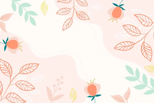 Moderne Botanische Hintergrund Design Rosa Farben Mit Platz Für Text — Stockvektor