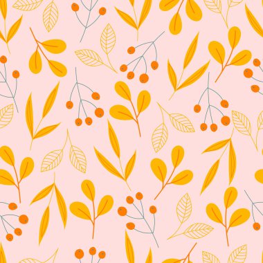 Sonbahar portakal yapraklı, modern, pürüzsüz desen. Yapraklı sonbahar arkaplanı.