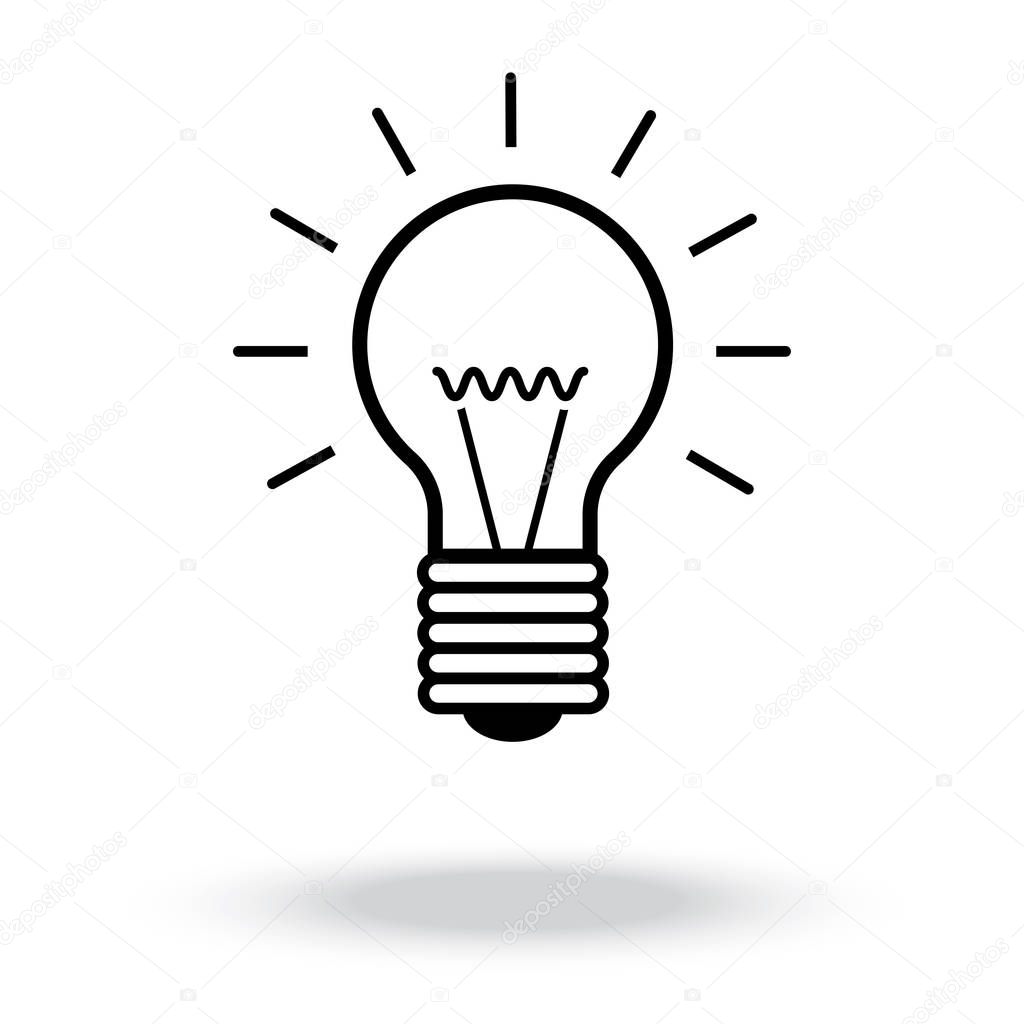 light bulb vector icon.idea icon vector