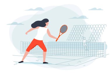 Raket kortu zemin üzerine kızla. 