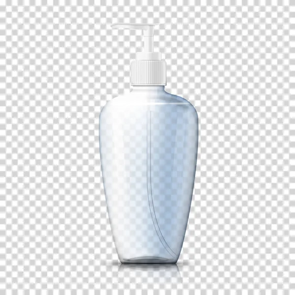 Vector 3d realista botella de plástico transparente — Vector de stock