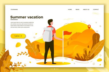 Vektör - dağ zirveleri görünen adam