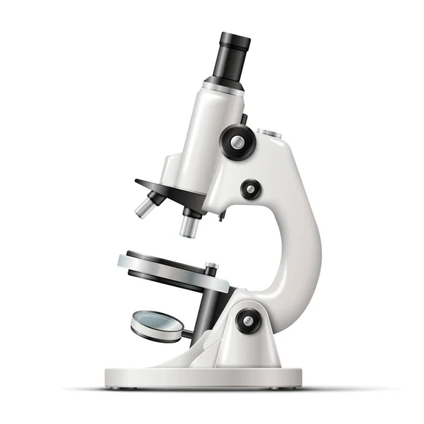 Realistic laboratory microscope isolated on white — Stock Vector