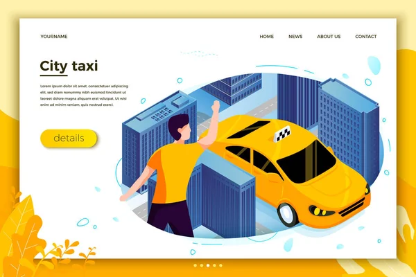 Illustrazione concetto vettoriale - uomo cattura taxi taxi . — Vettoriale Stock