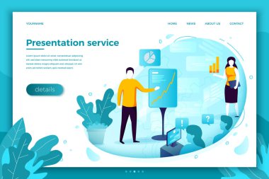 Vektör çizim - dostum ile sunum