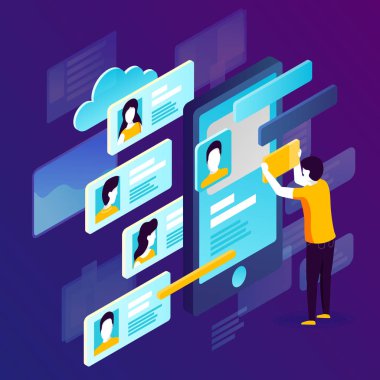 Vektör kavramı illüstrasyon - sosyal ağ 