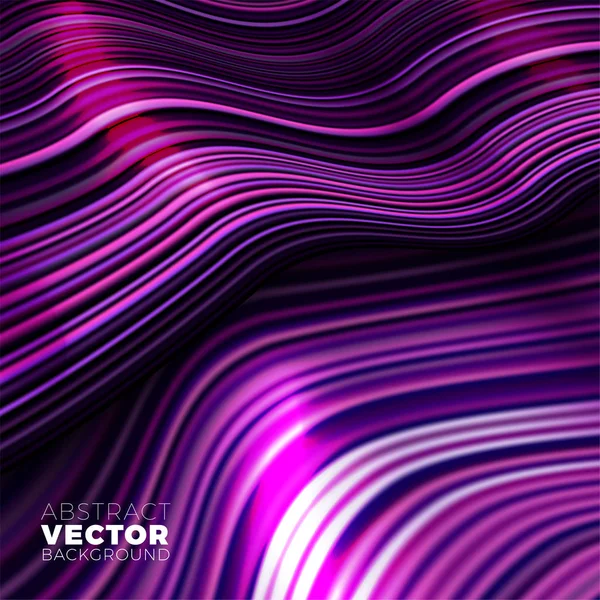 Vector fundo ondulado, linhas roxas em movimento — Vetor de Stock