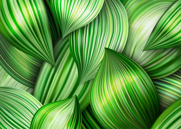 Vector hojas verdes frescas fondo abstracto — Vector de stock
