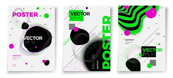 Vector nuevas plantillas de póster de estilo de diseño de memphis — Vector de stock