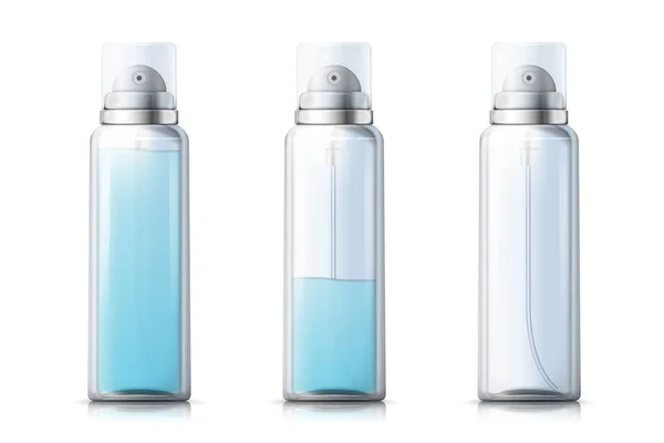 Vector realistic mousse bottle, liquid gel inside — Stock Vector
