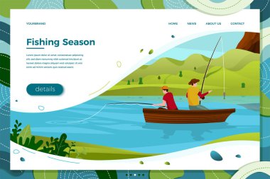 Vektör Illustration-Fishermans baba ve oğul