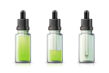 İçinde sıvı ile vektör gerçekçi damllık şişesi