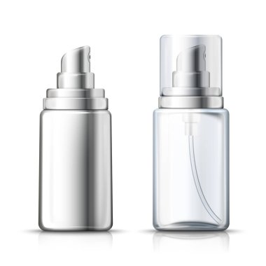 Vector set-3D gerçekçi cam sprey şişeler