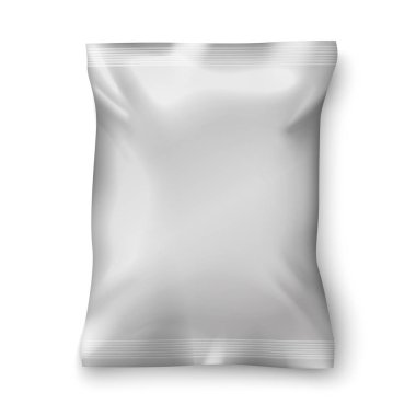 Vektör gerçekçi folyo Snack paketi beyaz izole
