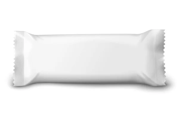 Vettore realistico 3d cioccolato bianco o confezione di wafer — Vettoriale Stock