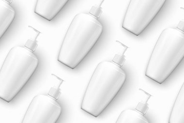 Vektör gerçekçi kozmetik şampuan pompa şişesi