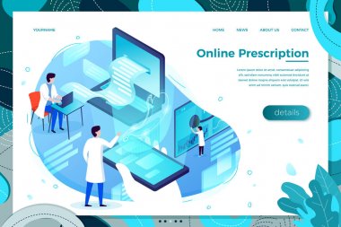 Vektör illüstrasyon-online mide reçete