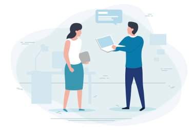 Vektör Illustration-adam gösteren bilgisayar ekranı