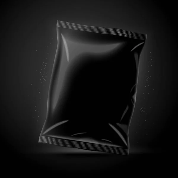 Pacote de chips escuros de luxo vetorial, isolado em preto — Vetor de Stock