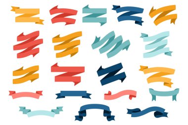 Farklı düz şeritlerden oluşan büyük vektör seti