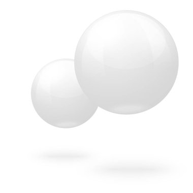 Vektör beyaz mermer topları, havada uçan