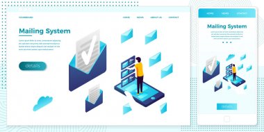 Vektör çapraz platform illüstrasyon posta hizmeti