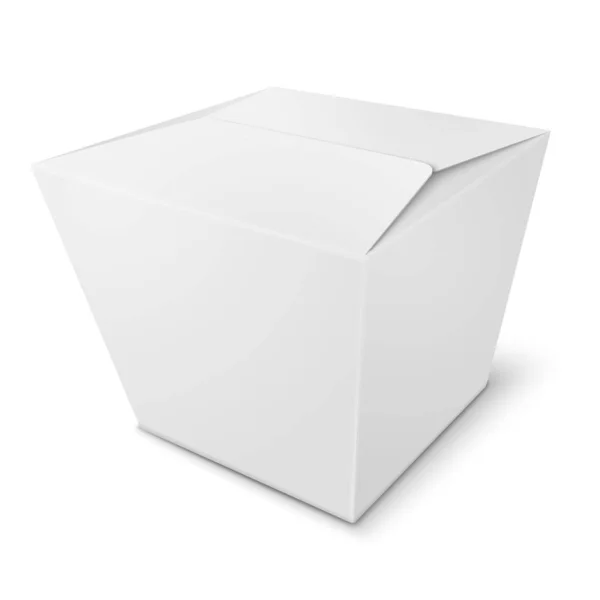 Vector realistic white paper box isolated on white — Stock Vector
