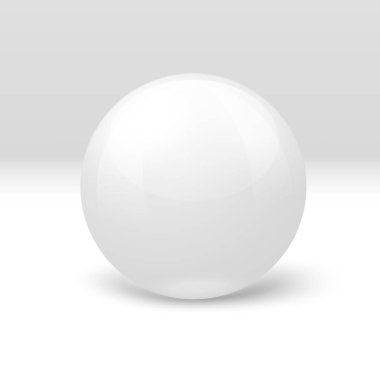 Vektör 3d gerçekçi mermer top, beyaz izole