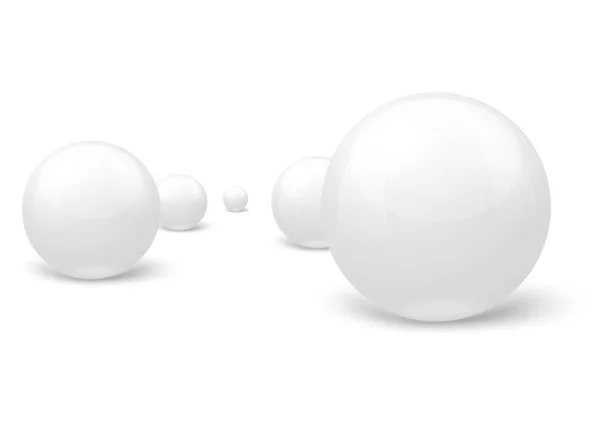 Vector vit marmor bollar set i komposition — Stock vektor